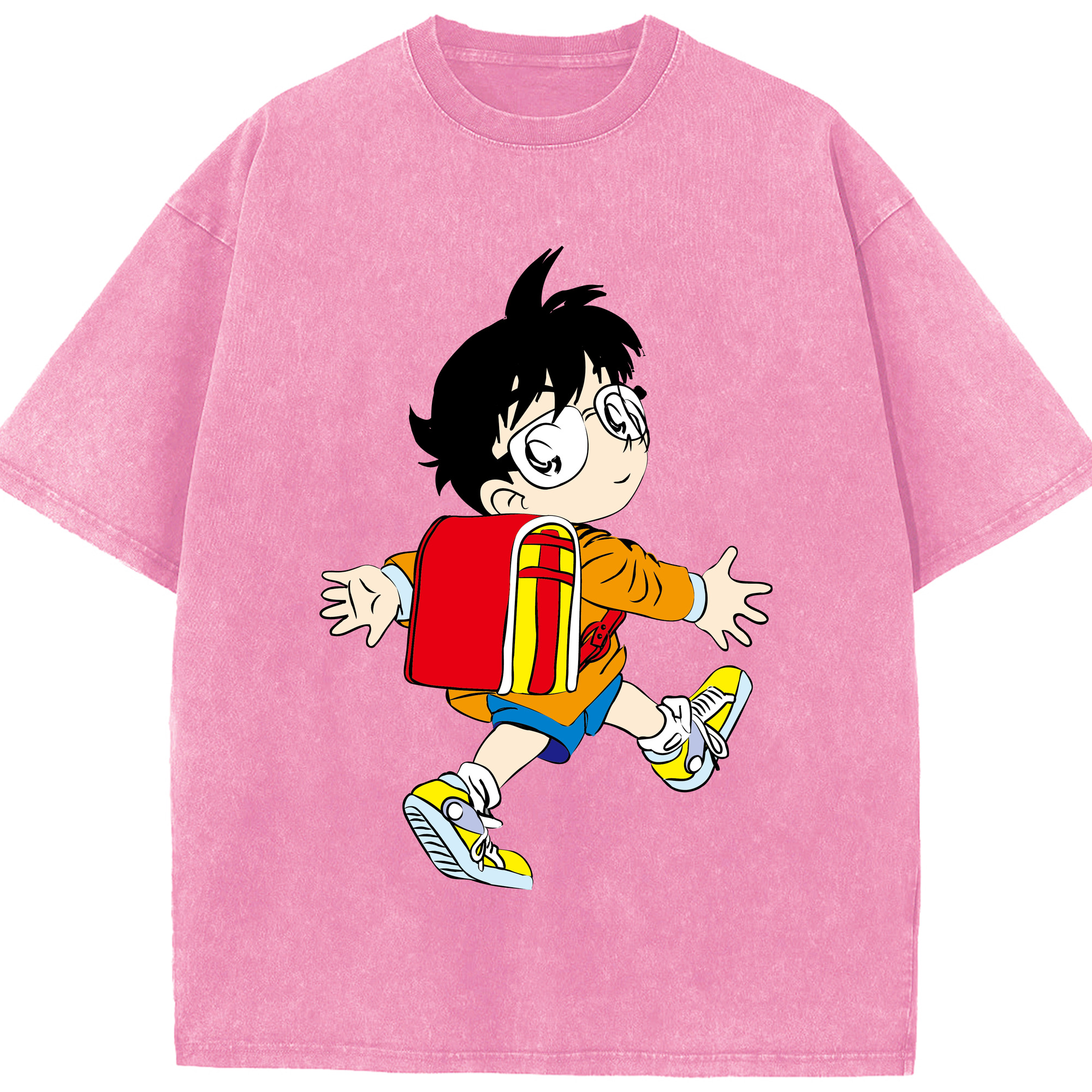 （画像用） 名探偵コナン 江戸川 コナン Detective Conan Conan Edogawa 綿100% ヴィンテージ風 半袖Tシャツ（フロントプリント）